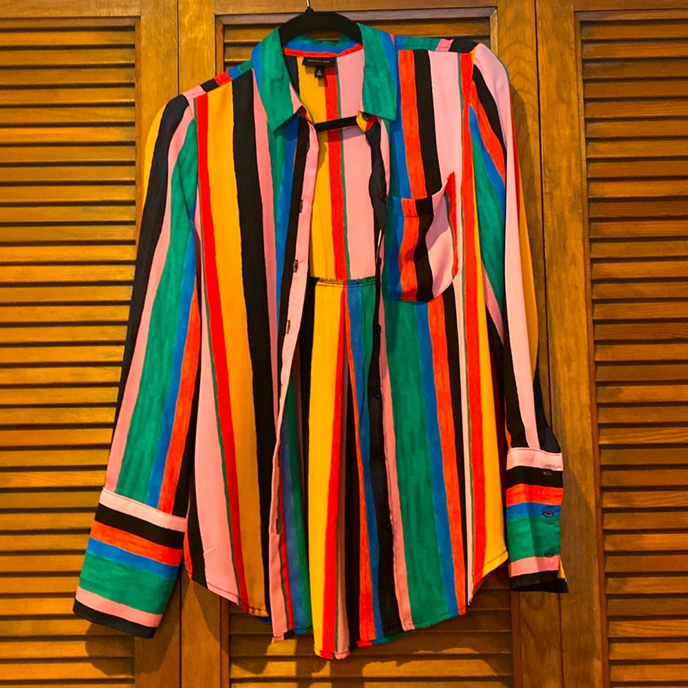 Whowhatwear rainbow blouse